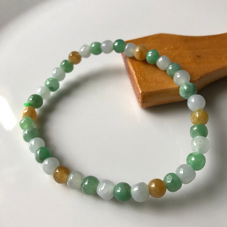 Jadeite bead Bracelet 5mm Burnese Type A Natural Jadeite Jade