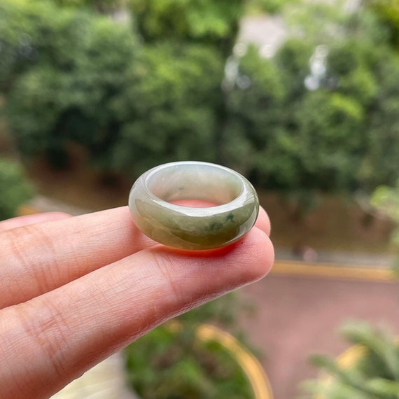 Unisex Jade Ring US6.25 band ring - Authentic Burmese Jadeite Jade Ring
