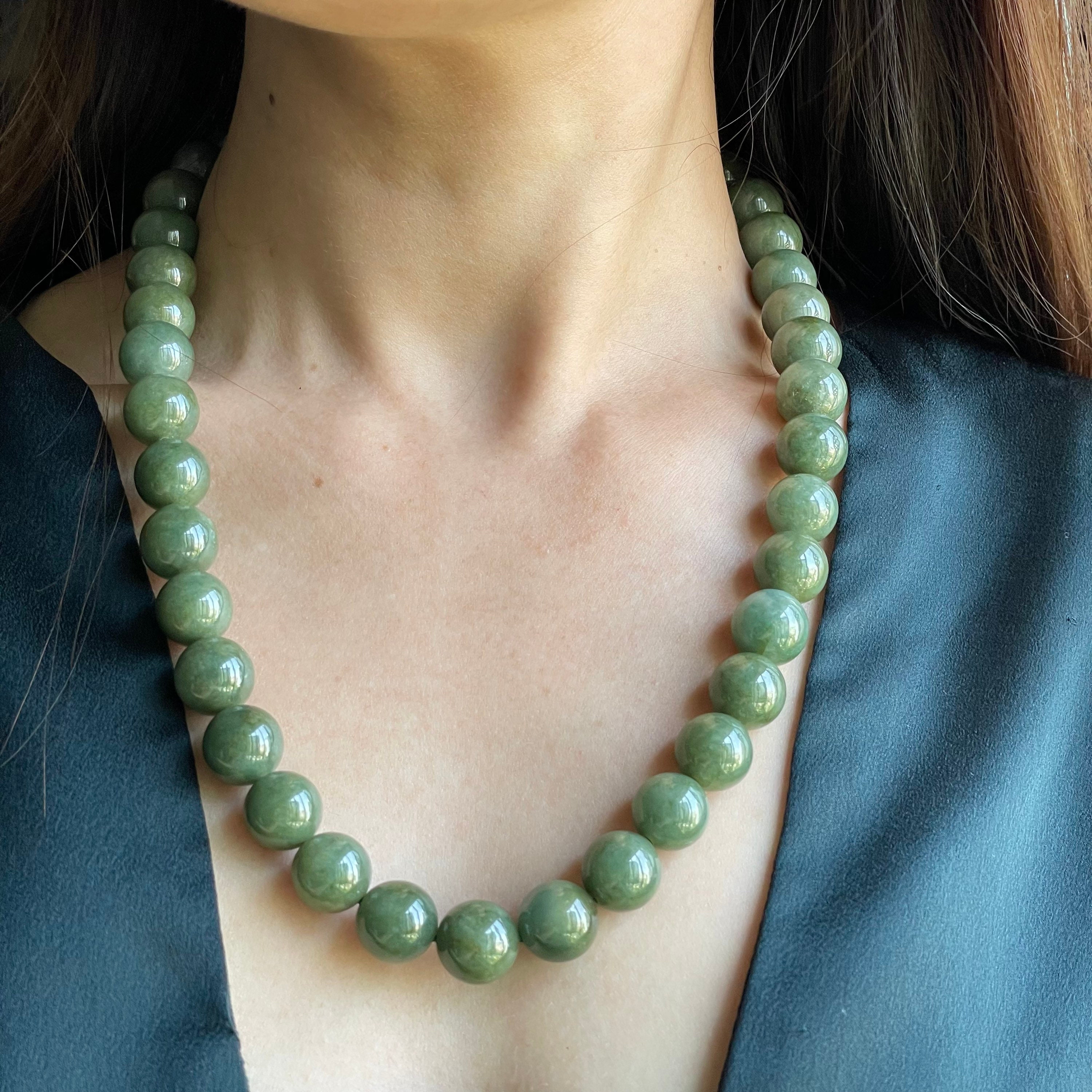 Art Deco Jade Bead Necklace – Butter Lane Antiques