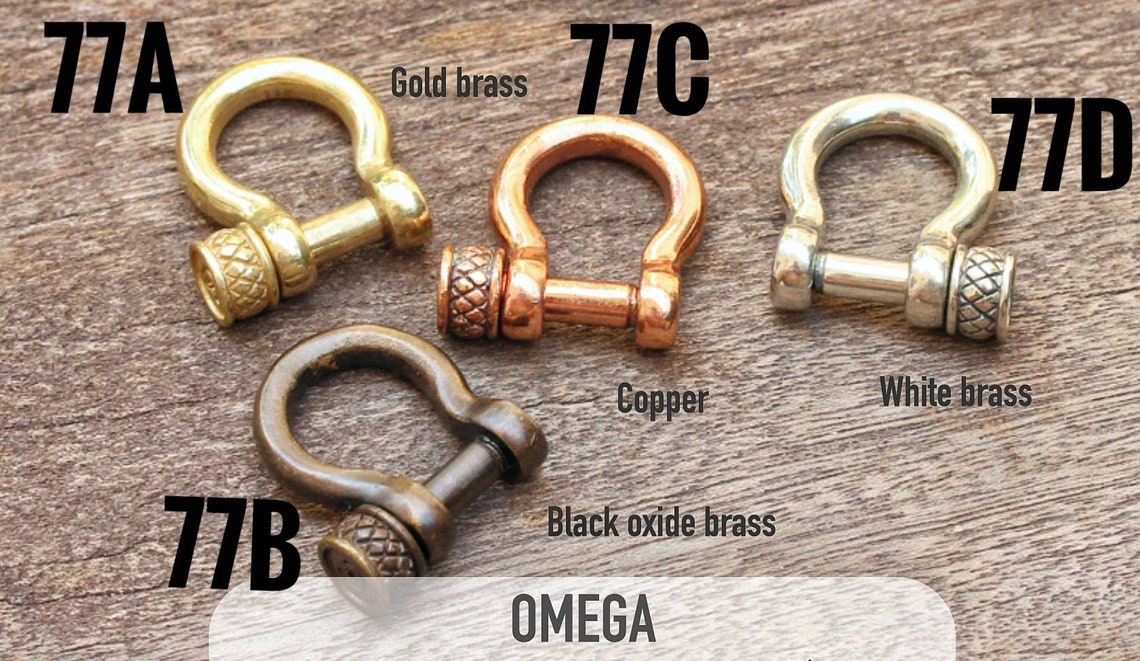 Premium Paracord Beads Shackles brass copper & white brass | Etsy