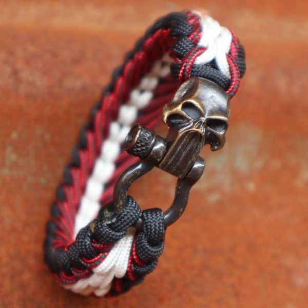 The Punisher Premium Paracord Bracelet, Punisher Bracelet, Marvel Anti hero.