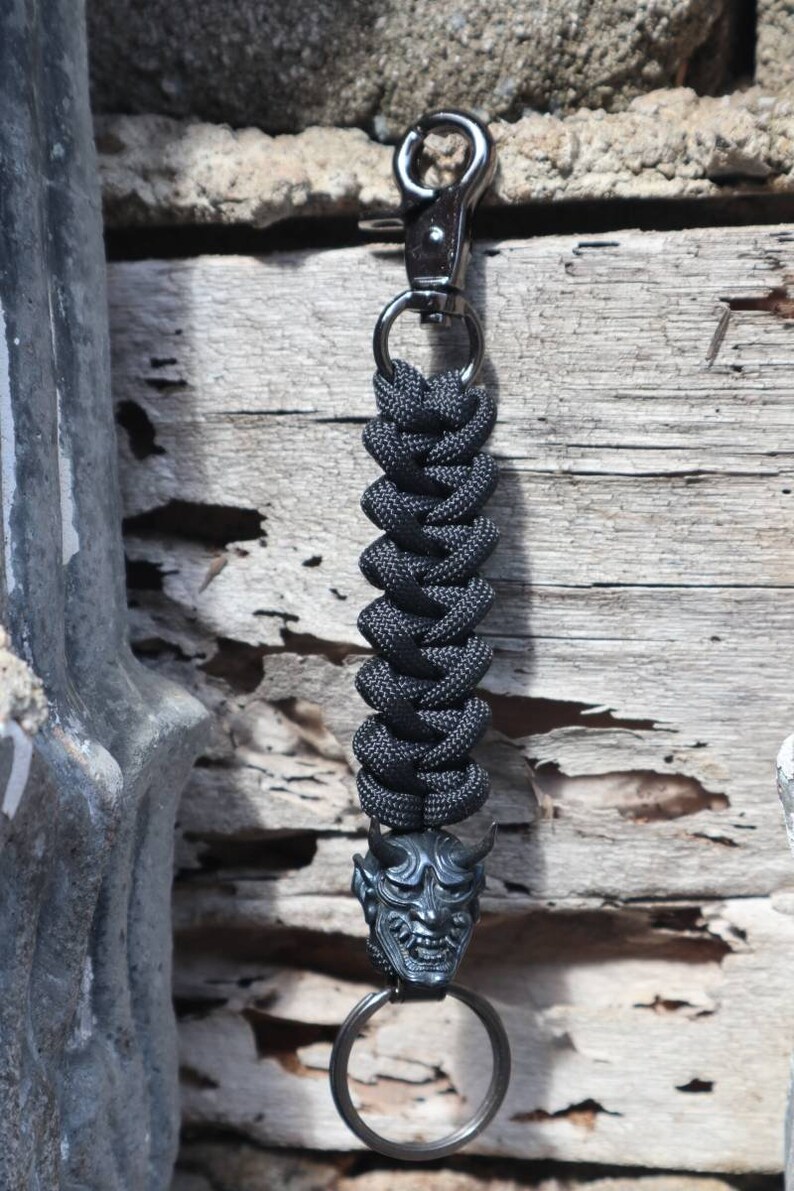 Demon Hannya Mask Keychain in Sharkjaw Knot Oni Mask Etsy