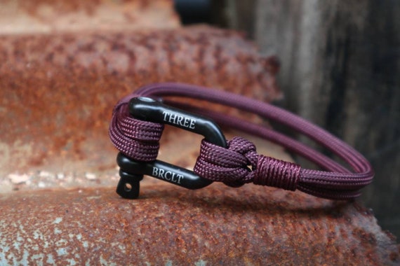 Maroon Nautical Bracelet U Shackle Bracelet Omega Shackle
