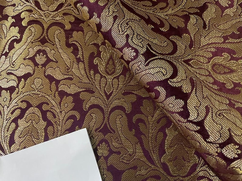 Golden Red Silk Brocade 514 Fabric main image 1