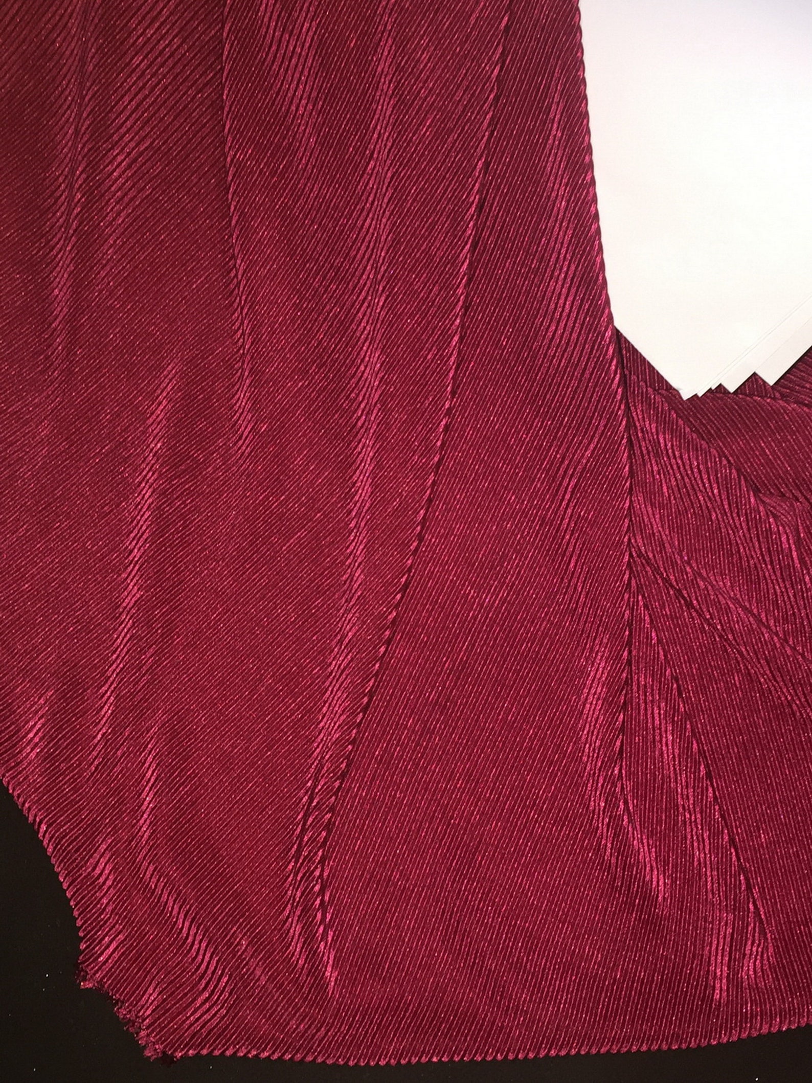 Crushed polyester satin fabric BURGUNDY color 59''wide | Etsy