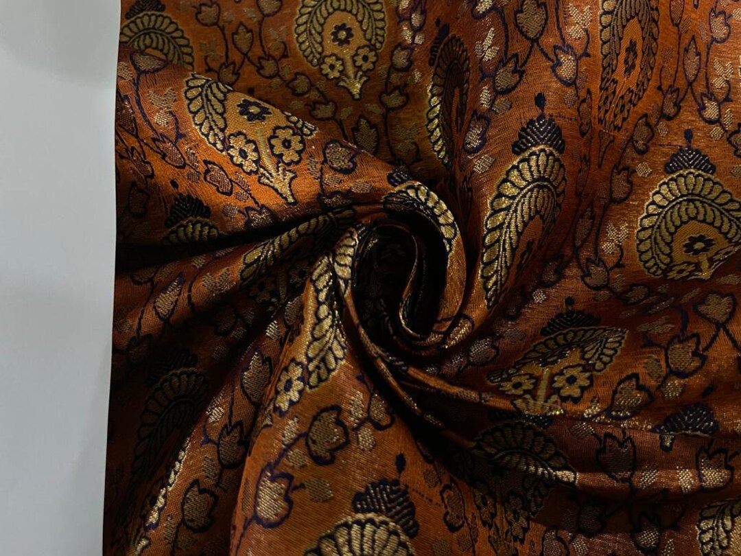 Golden Brown Silk Brocade 421 Fabric main image 1