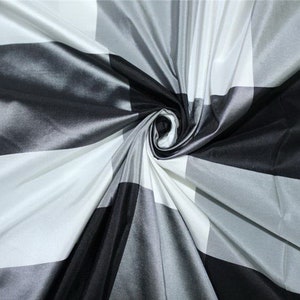 SILK TAFFETA Black and White Buffalo Check Fabric TAFC58 54&quot; wide sold by the yard