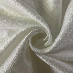 Silk Brocade fabric WHITE 58" wide BRO903[3]