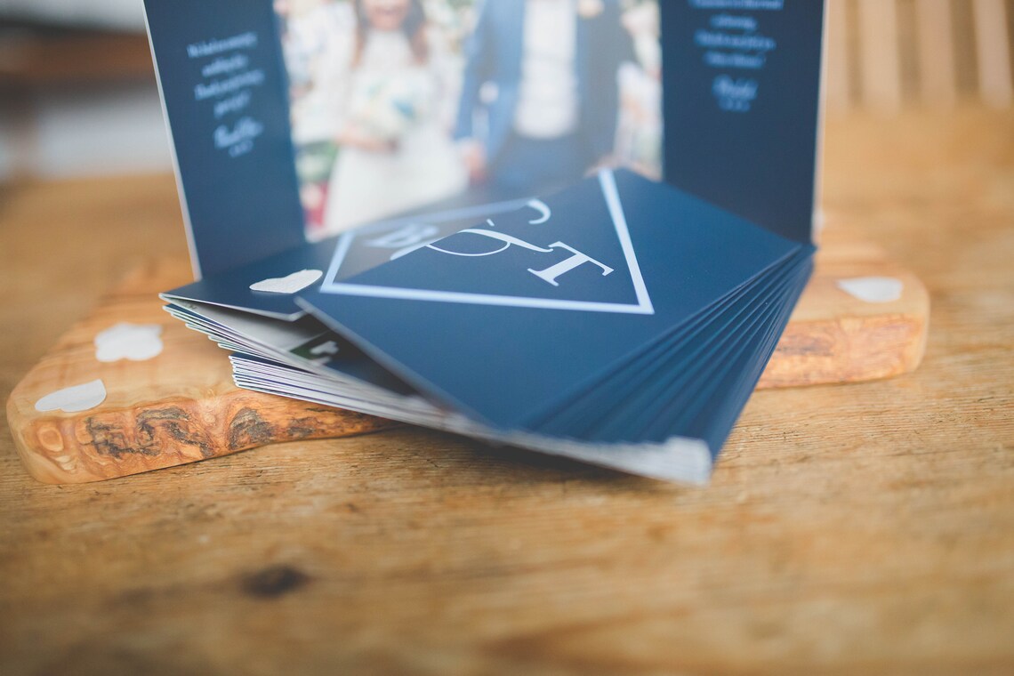 Luxury Thank You Wedding Cards. Customised With Your Own Photograph