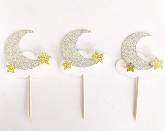 Moon & star Cupcake Toppers