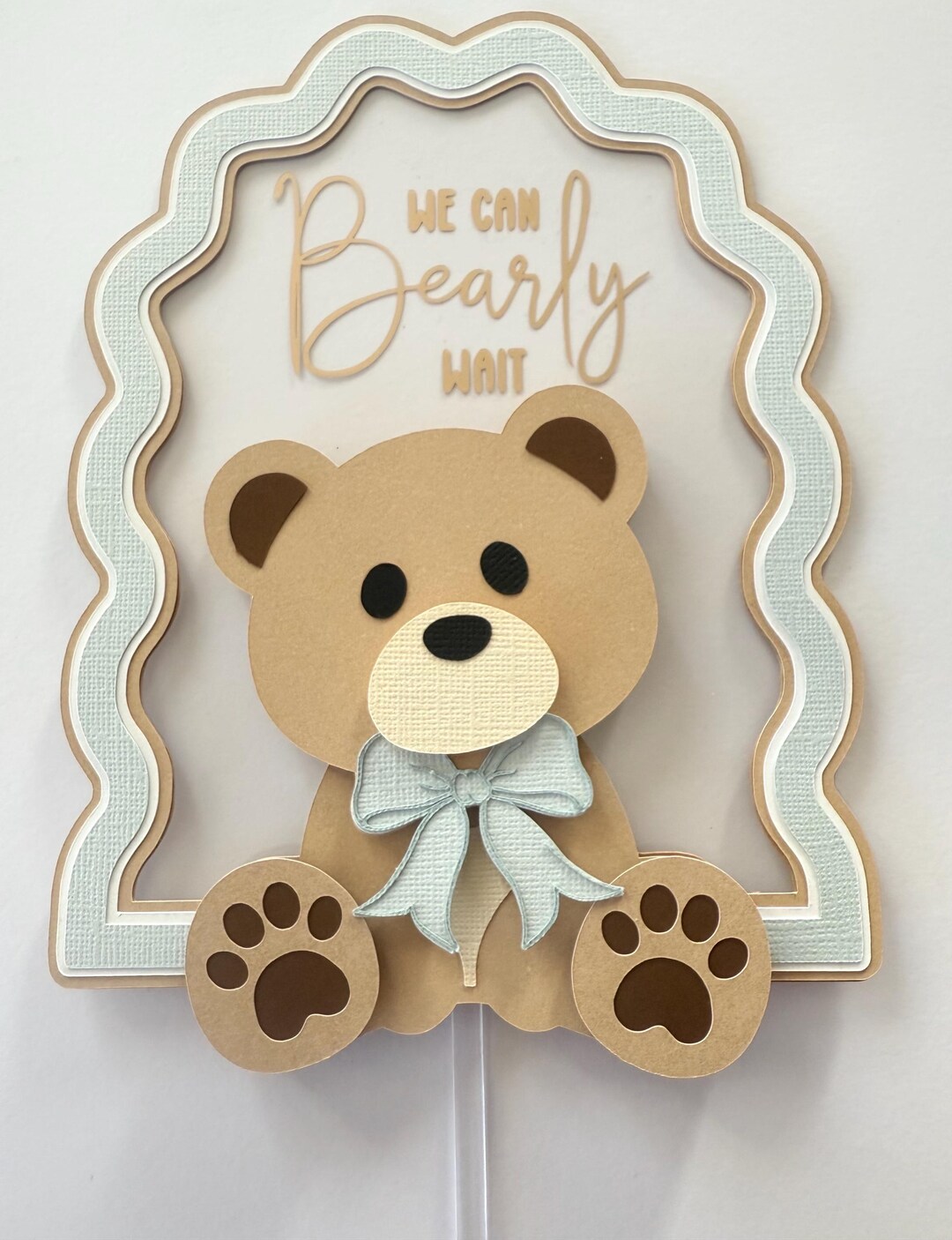 We Can Bearly Wait Baby Shower Cake Topper | Teddy Bear Baby Shower ...