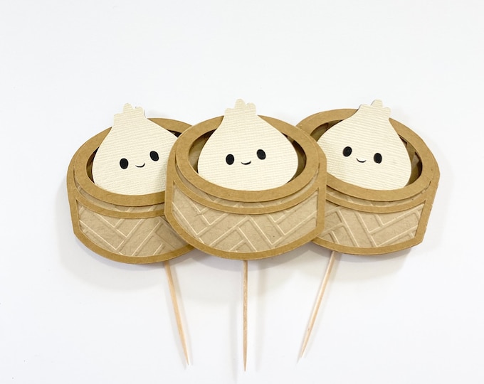 Dumpling Cupcake Toppers Dumpling Baby Shower Little Etsy