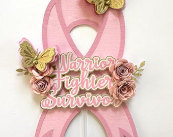 Breast Cancer Awareness,Cake Topper,Remission Party ,Breast Cancer