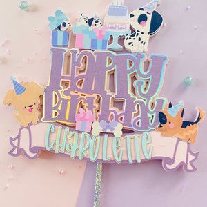 Puppy Party Cake topper, Dog Themed Cake Topper,
