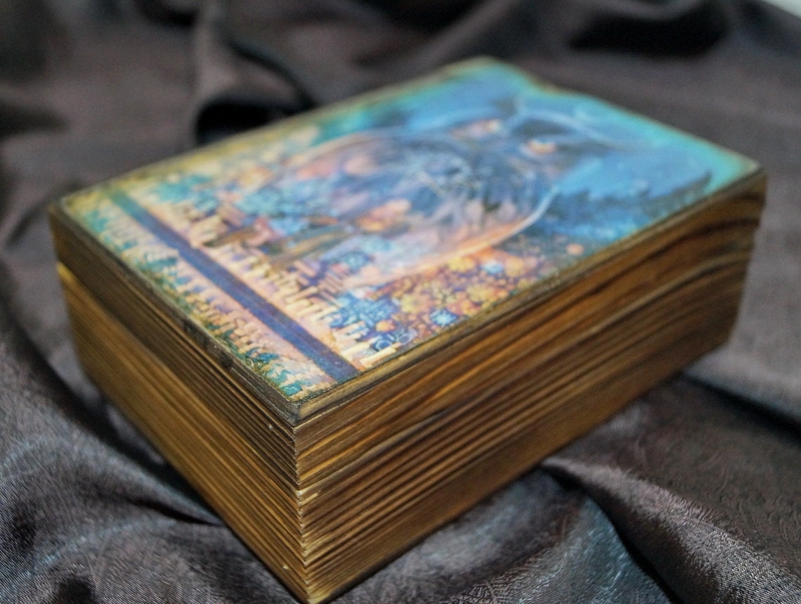 Tarot Box With Owl Tarot Card Holder Tarot Deck Box Gift For Etsy