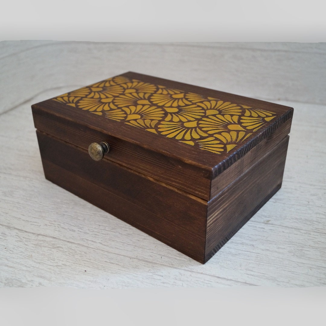 Wooden Tea Box - Tea Bag Organizer - Rustic Tea Box With 3 Compartments ...