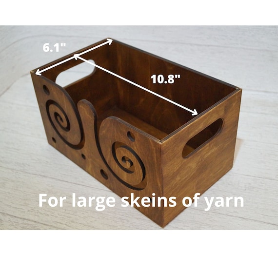 Wooden Yarn Box Large Yarn Bowl Crochet Bowl Holder Gifts for Knitters 