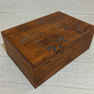 Rustic Tea Bag Box With 6 Compartments - Wooden Tea Box With Lid - Tea ...