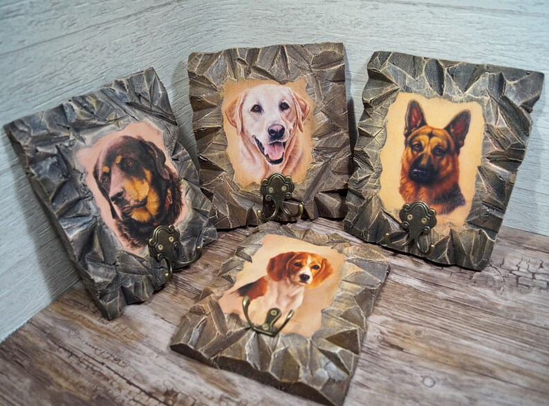 Labrador retriever Dog leash hook Industrial wall decor Imitation stone