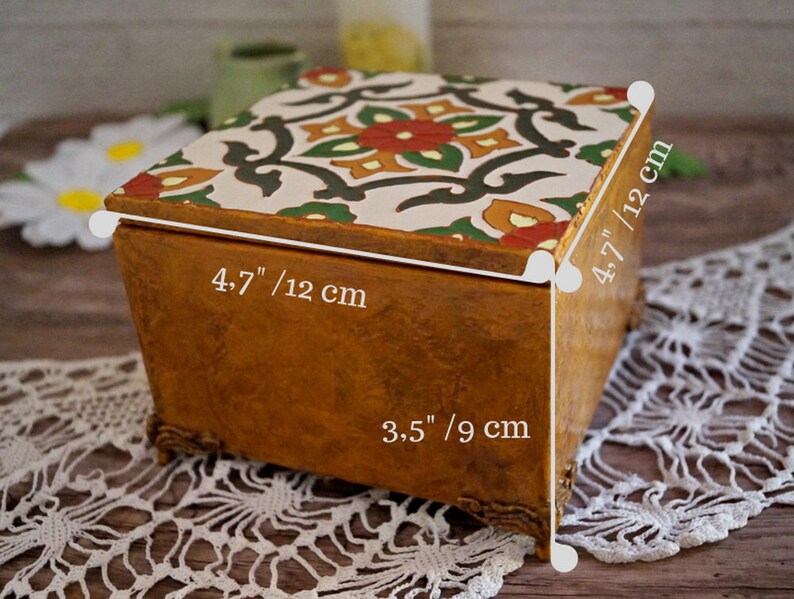 Small jewelry box Burnt orange colour