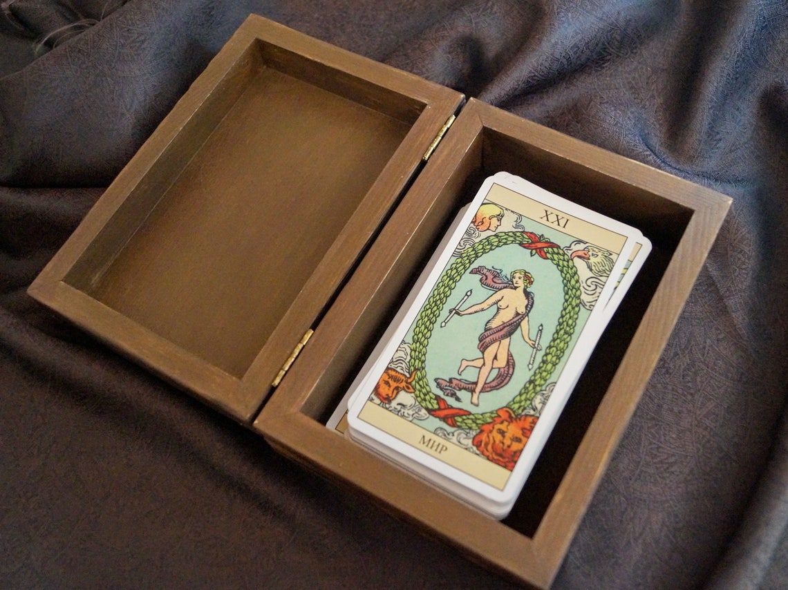 Boîte de plateforme de tarot Petite boîte en bois Etsy