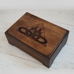 Twinsflamme Geschenk Personalisiert - Handgemachte gravierte Box - Kleine Holzbox