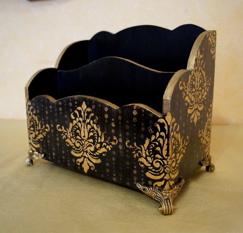 Desktop Wood Mail Organizer Etsy