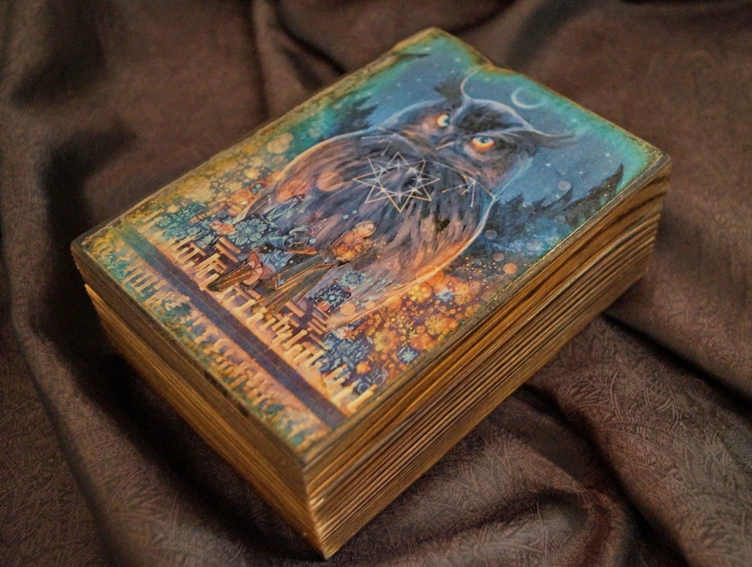 Tarot Box With Owl Tarot Card Holder Tarot Deck Box Gift For Etsy 