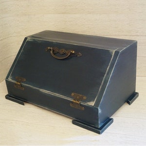 Large bread box Bread bin Wooden bread box