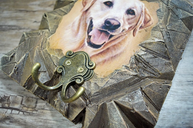 Labrador retriever Dog leash hook Industrial wall decor Imitation stone