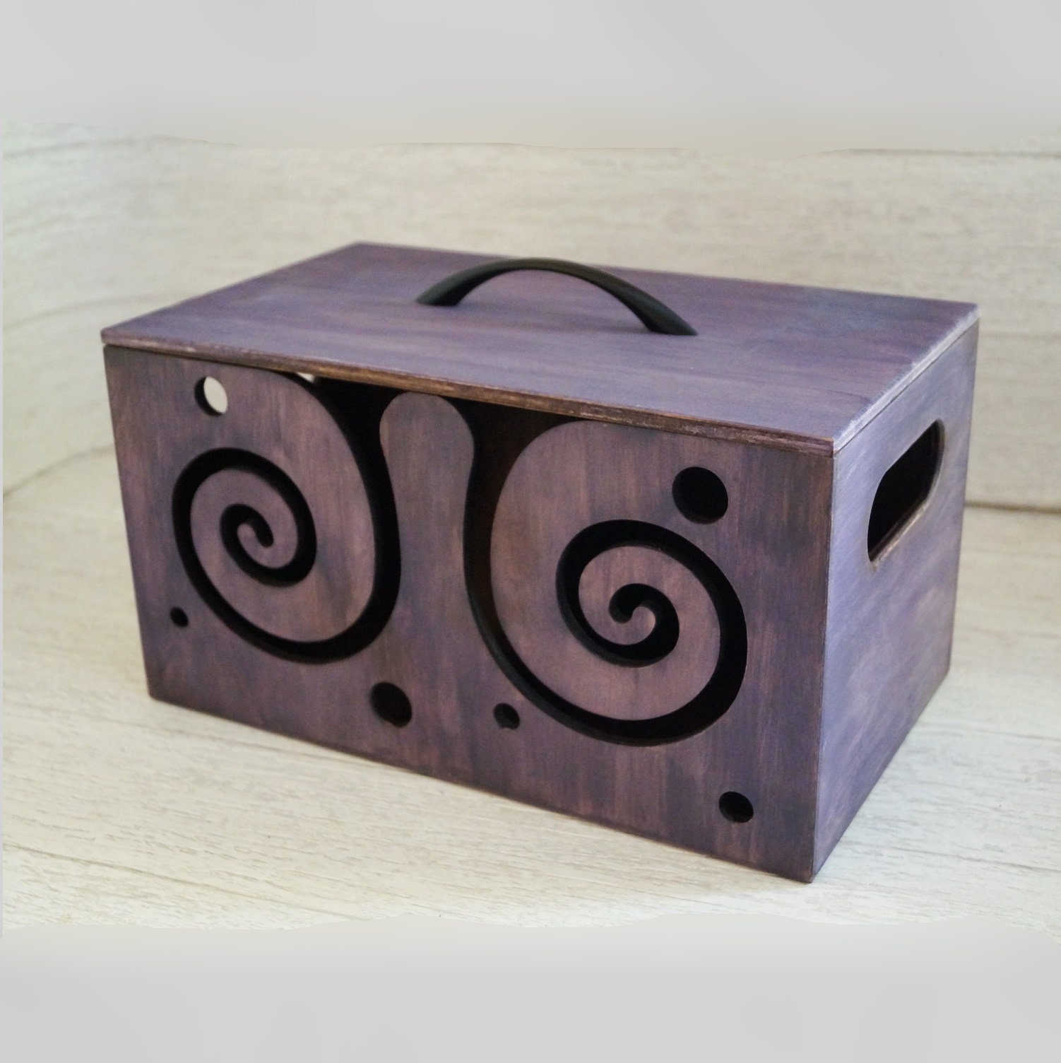 Gifts for Knitters Wooden Yarn Box With Lid Wood Yarn Bowl Crochet