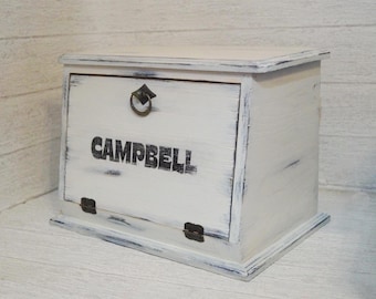 Personalized Bread box  - Vintage bread bin  - Farmhouse kitchen storage