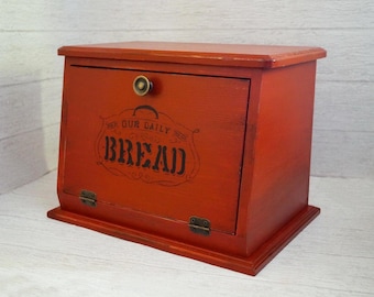 Vintage Wooden Breadbox - Etsy