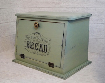 Vintage green Bread box - Bread bin - Farmhouse kitchen storage