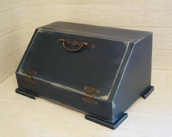 Caja de pan grande Panera Caja de pan de madera