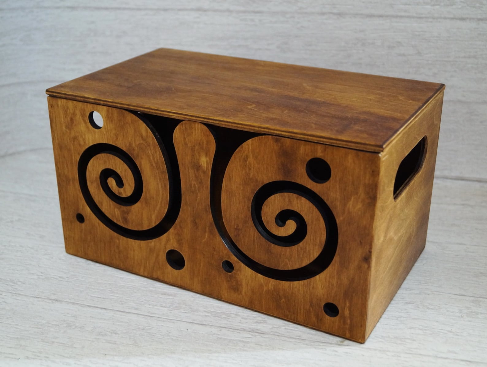 Large Wooden Yarn Box With Lid Wood Yarn Bowl Crochet Bowl Etsy