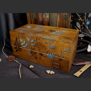 Tea box - Dark academia decor - Stash box