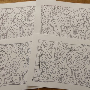 PADRÃO EM PDF Nº 16 - Pássaros da Colmeia e Pássaros Lar Doce Lar - desenhos para bordado, aplique e muito mais, além de instruções básicas em PDF.