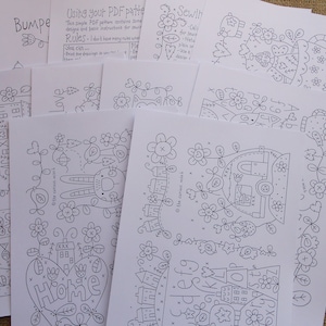 PDF PATTERN - Bumper Collection of Stitcheries - Over 30 Mixed stitchery drawings and basic instructions