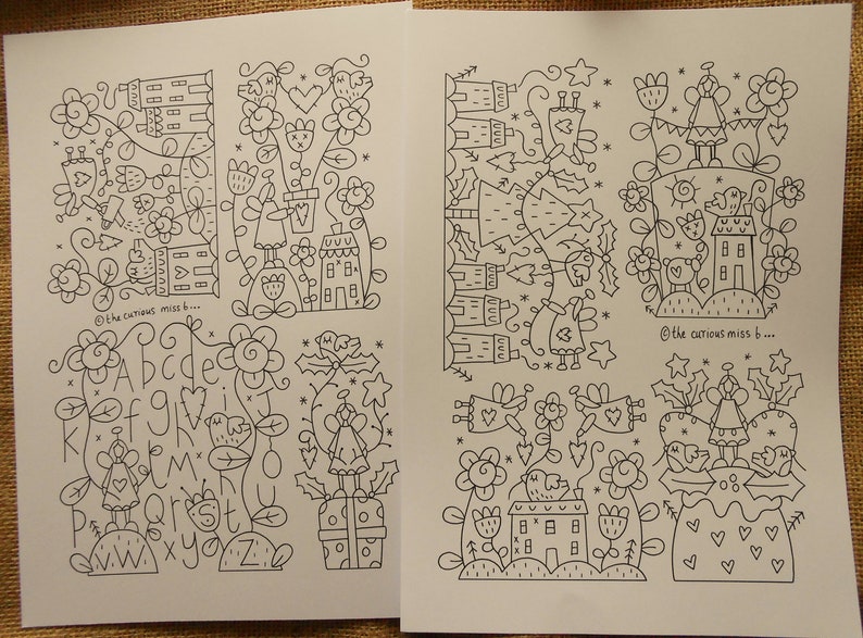 Angels Drawings.pdf PDF Pattern #11 - TINY ANGELS Stitcheries - 20 Tiny Angel Themed ...