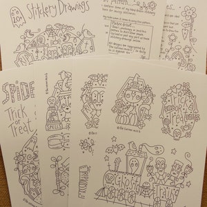 PDF PATTERN - Haunted Halloween Stitcheries - 20+ Halloween themed stitchery drawings and basic instructions