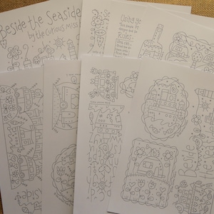 PDF PATTERN - Beside the Seaside Stitcheries - 19 Seaside, Camper van  and Caravan themed stitchery drawings and basic instructions