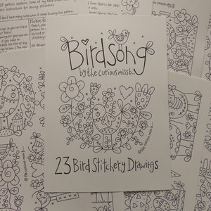 Pdf-patroon #15 - VOGELZANG-borduurtekeningen - 23 borduurtekeningen met vogelthema en basisinstructies