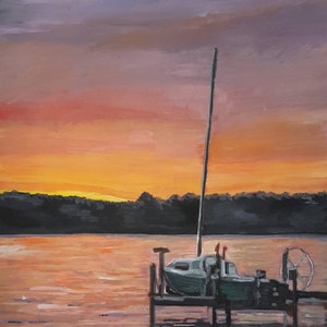 Sunset over Chautauqua 8x10 print hand signed, ready to frame