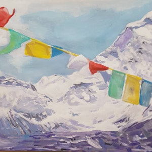 Base Camp 8x10 print from original acrylic painting hand signed by artist.