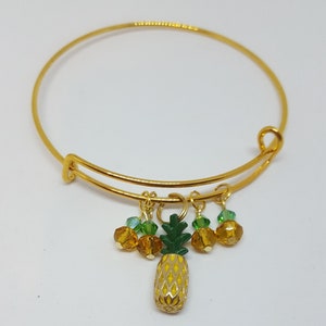 Pineapple Charm Bracelet, Gold Charm Bracelets