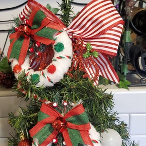 Faux Fur Mini Christmas Wreath Ornament: Whimsical Green Monster Decor