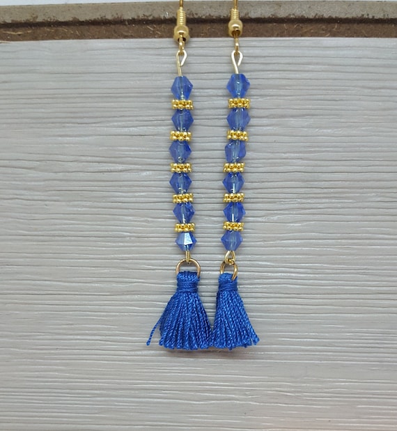 Crystal tassel earrings deals