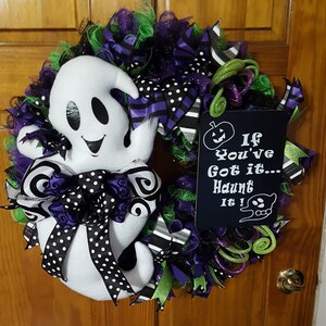 Halloween, Ghost, Halloween Ghost Wreath, Ghost Decor
