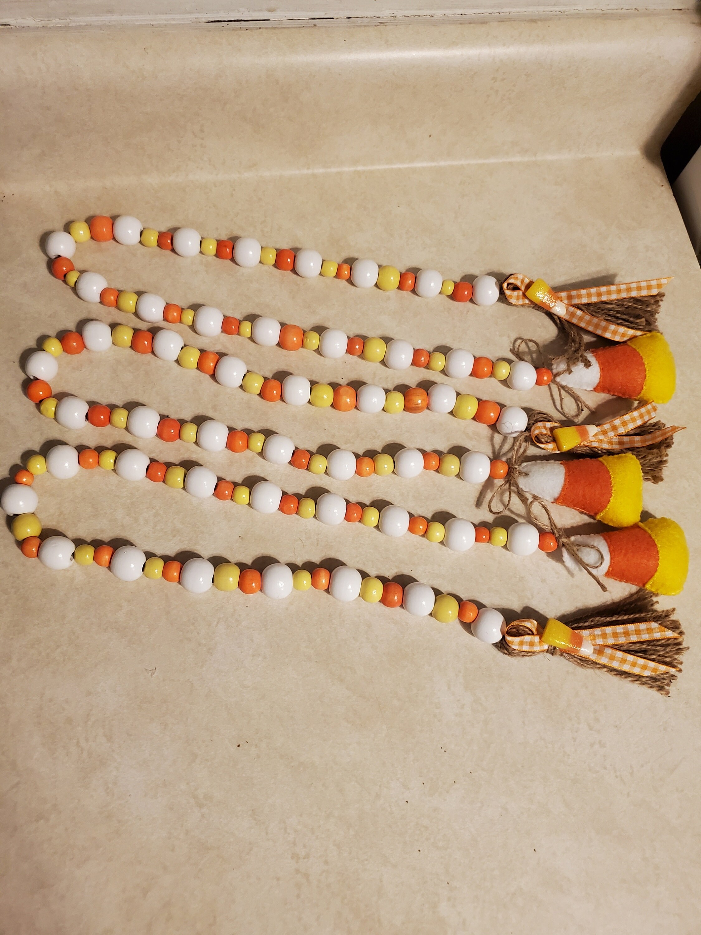 Wood Bead Garland Tier Tray Garland Tiered Tray Decor Etsy